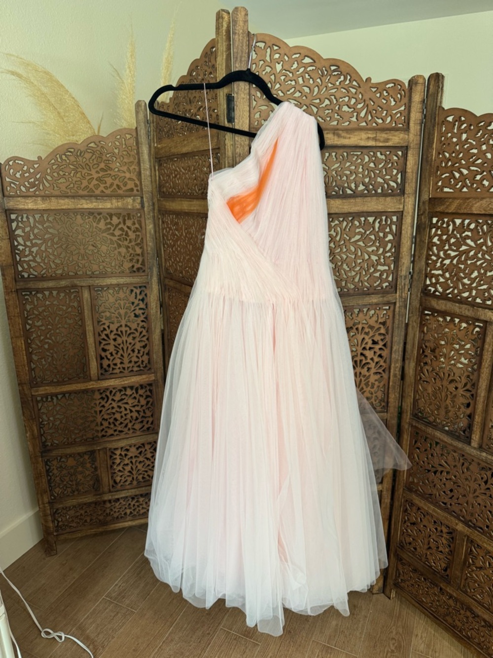 Carolina Herrera Pink One Shoulder Dress with Draped Tulle NWT NEW - Picture 3 of 4